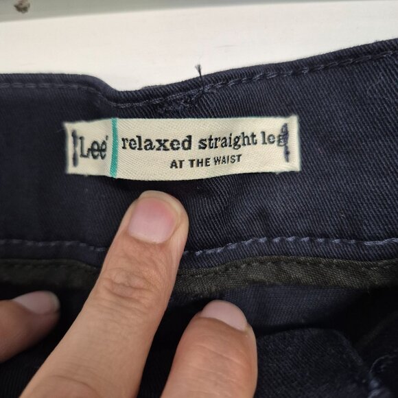 Lee Womens Relaxed Straight Leg Stretch Pants Navy Size 16W - Picture 4 of 8